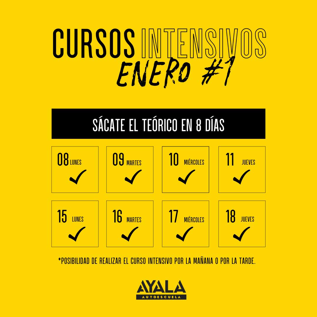 Autoescuela Ayala cursos intensivos enero